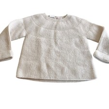 Zara girls ecru cream nuetral pearl knit sweater size 3-4