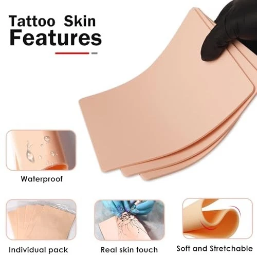 10Pcs Double-Sided Tattoo Practice Skin, 3MM Fake Skin for Tattoo Artists image 4