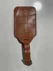 VINTAGE ORIGINAL CATERPILLAR Leather Baggage Tag Rare 1950s