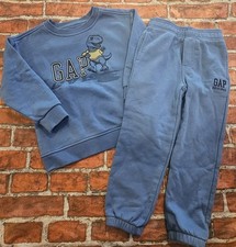 Gap Boys Dinosaur Sweatshirt Sweatpant Joggers Set Sz 4t Blue Outfit dino