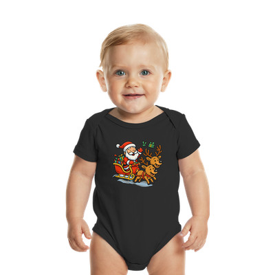 Weihnachten - Nikolaus Weihnachtsmann mit Schlitten und Rentiere - Organic Baby 