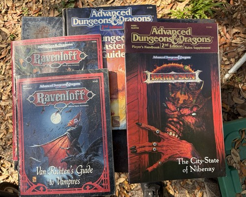 Lot Of 5 AD&D 2e Books Dungeon Masters Guide, Complete Fighters Handbook, Read