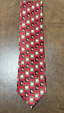 Holiday's Bergamo New York Merry Christmas Silk Red Neck Tie Santa & Reindeer