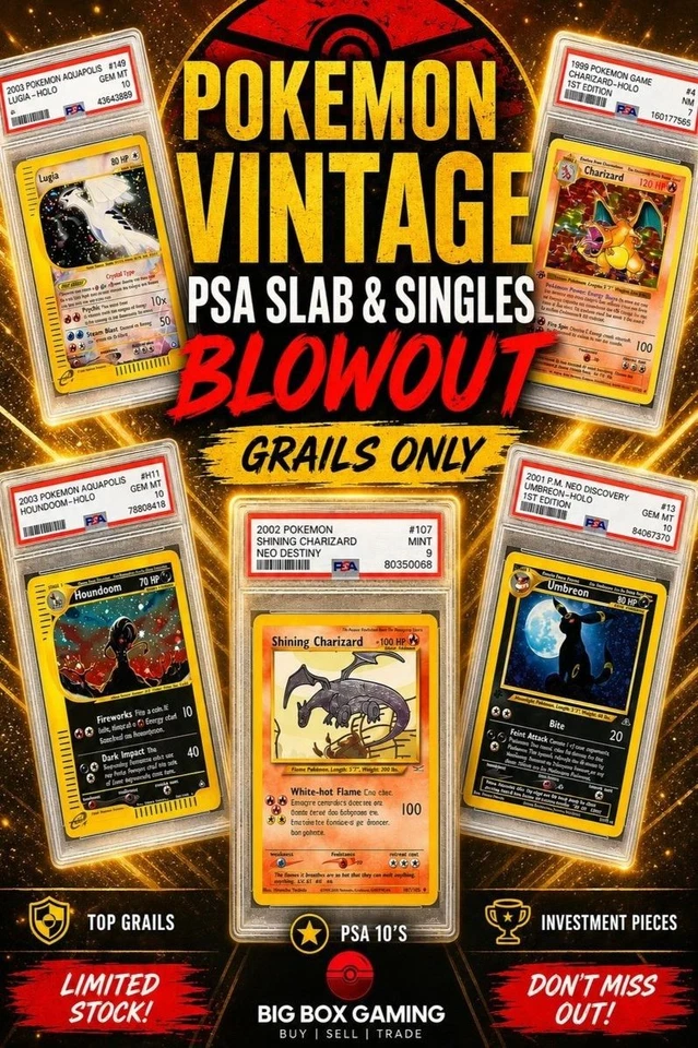 £60k+ PSA Slab Vintage Blowout! 99p Pokemon Vintage BANGERS!..