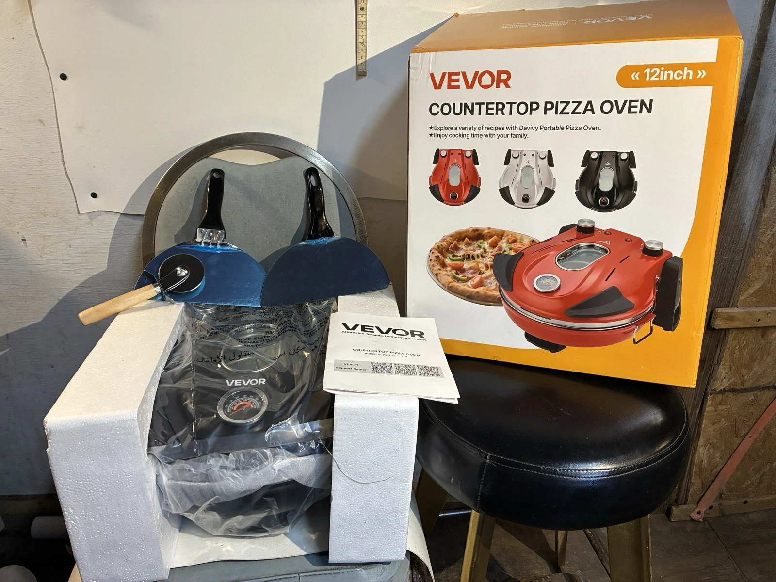 12 inch Electric Pizza Oven Maker Stone Plate Portable 1200W Cooks Professional
Opens in a new windo