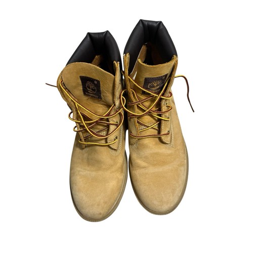 Timberland Waterproof Boots 7 Boys Wheat Nubuck Tan Tims 10960 Lace Up - Picture 5 of 8