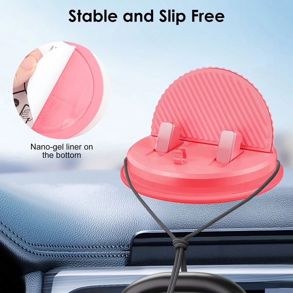 Soporte de teléfono giratorio 360° para tablero de instrumentos de automóvil montaje antideslizante para iPhone Samsung GPS Foto 4 de 4