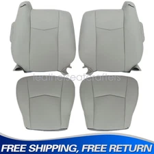 Driver & Passenger Bottom-Top Leather Seat Cover Gray For 2004-2009 Cadillac SRX