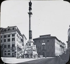 Monument to Dogma of Immaculate Conceptions, Rome, Magic Lantern Glass Slide