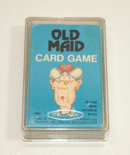 Vintage Whitman No. 4902 OLD MAID Card Game w/ Plastic Box * Missing Matches