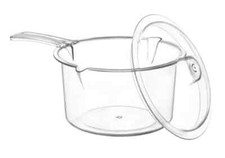 Easy Cook Large Sauce Gravy Milk Pan Microwave Saucepan With Lid 0.9L Clear