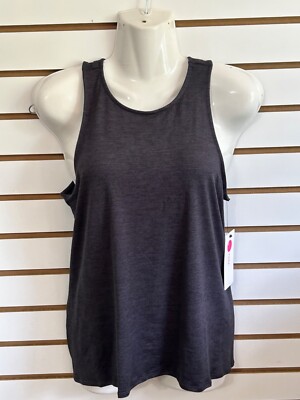 Women's Top Exercise Workout Jogging Dark Gray Open Tie Back Size XS NWT