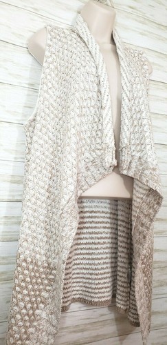 Croft & Barrow womens Large open knit cardigan Sweater natural tan beige - Picture 2 of 8