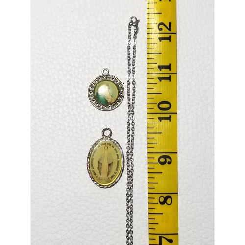 Catholic Virgin Mary Necklace 3 Pendants Virgin Mary Our Lady Of Ferruzzi - Picture 3 of 9