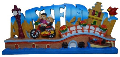 3D Schriftzug Holland Amsterdam Grachten 16 x 7 cm Maritim Figur Deko B-G K 50