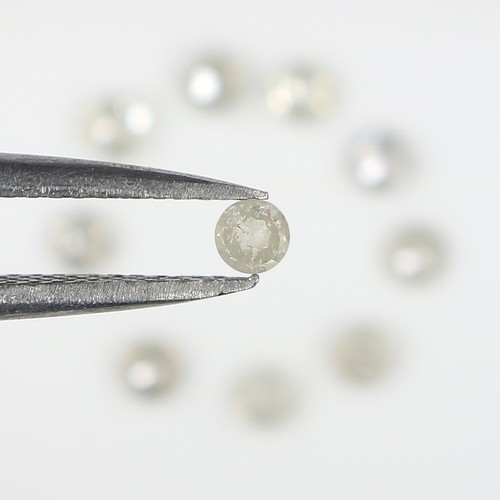 Diamante de corte rosa redondo suelto natural de 1,02 quilates 2,55 mm color gris diamante LQ3185 - Imagen 6 de 8