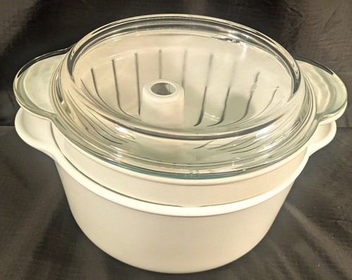 VINTAGE CORNING MICROWAVE PLUS M-225-B2.3L COOKWARE SET - Picture 2 of 7