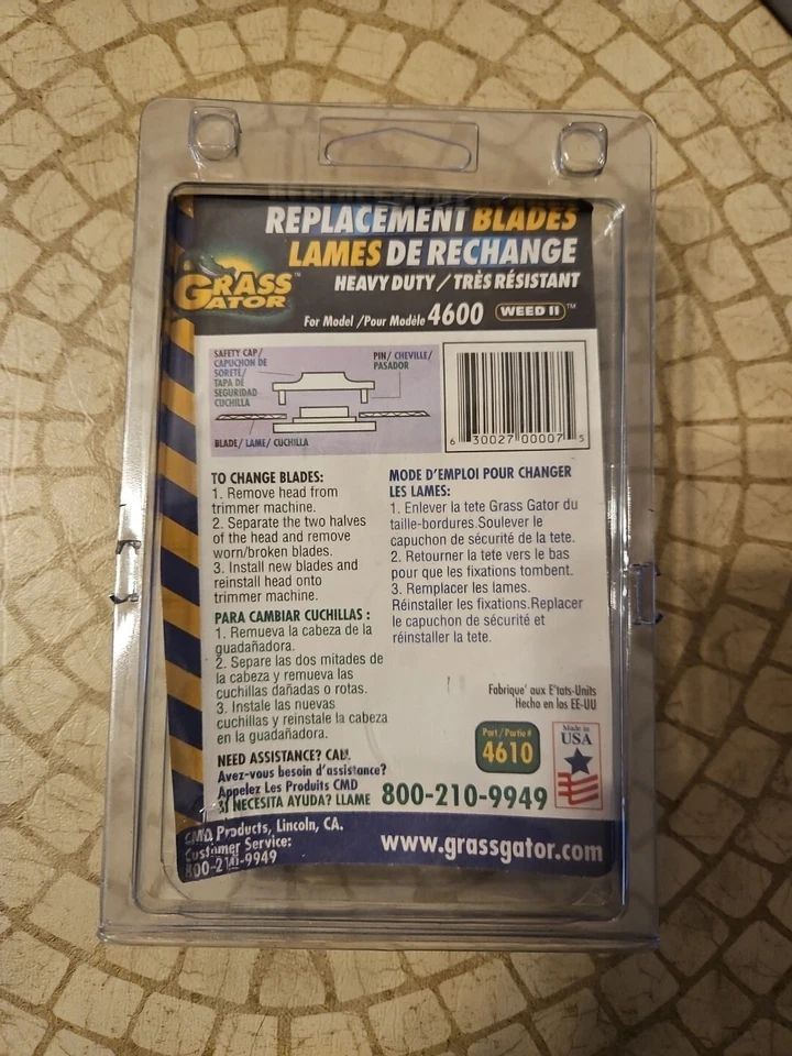 Pacote com 6 - Lâminas de substituição resistentes GRASS GATOR modelo 4610 para modelo 4600 - Imagem 2 de 2