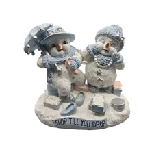 2002 The Encore Group Snowbuddies Shop Till You Drop Figurine 3”T 3.75”W