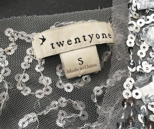 TWENTY ONE Sequin Mesh Top / Tank * S - Picture 4 of 5