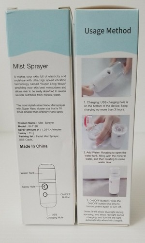 Lot of 3 x 30ml Portable USB Face Mist Spray Facial Moisturizing Humidifier - Picture 3 of 3