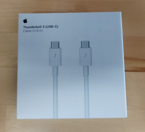 New Apple MQ4H2AM/A 0.8m Thunderbolt 3 USB-C Cable, White