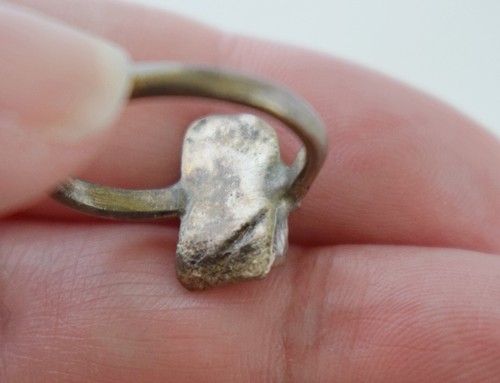 Vintage Sterling Silver Brutalist artisan ring Size J.5 - Picture 7 of 10