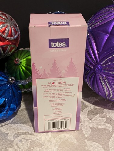 Totes Toasties Kids Rainbows & Unicorns Slipper Socks 2-pack Size 3-6 years SL7 - Picture 4 of 4