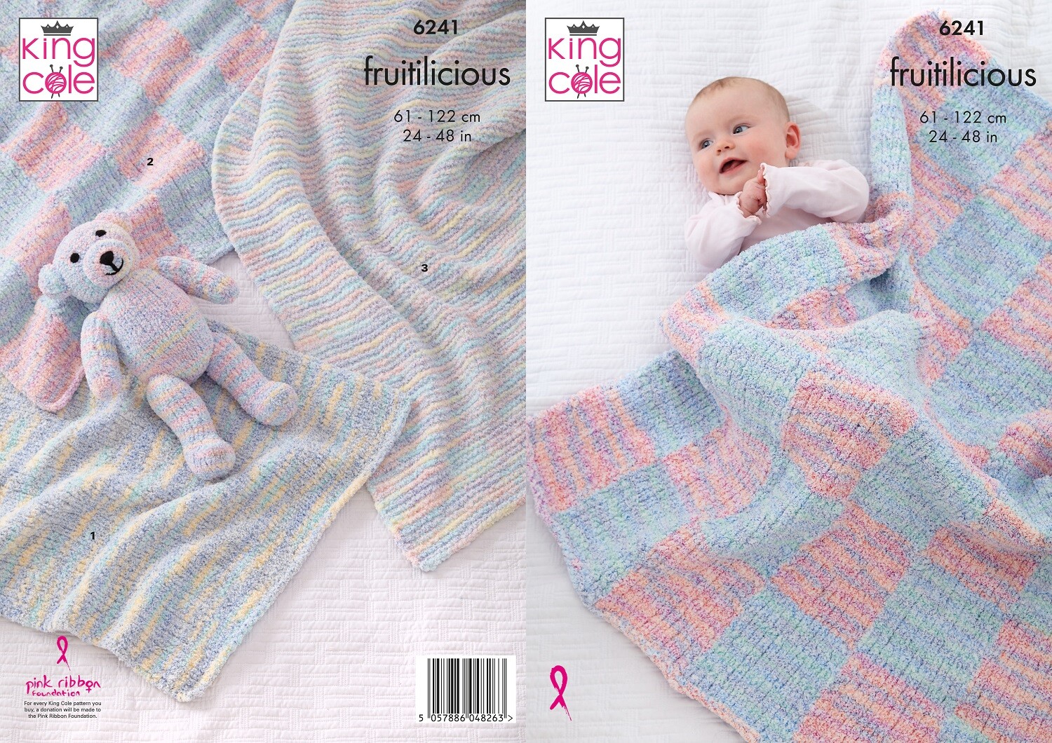 King Cole Baby Knitting Pattern Babies Blankets and Teddy (6241) - Image 3