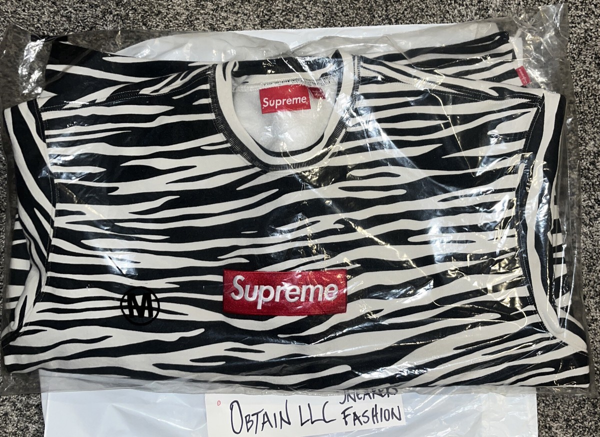 SUPREME Box Logo Crewneck Zebra サイズS Size Medium - Supreme Box Logo Crewneck Sweatshirt Zebra