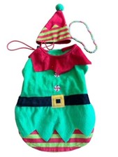 Elf Dog Costume With Hat  Necklace 10" long