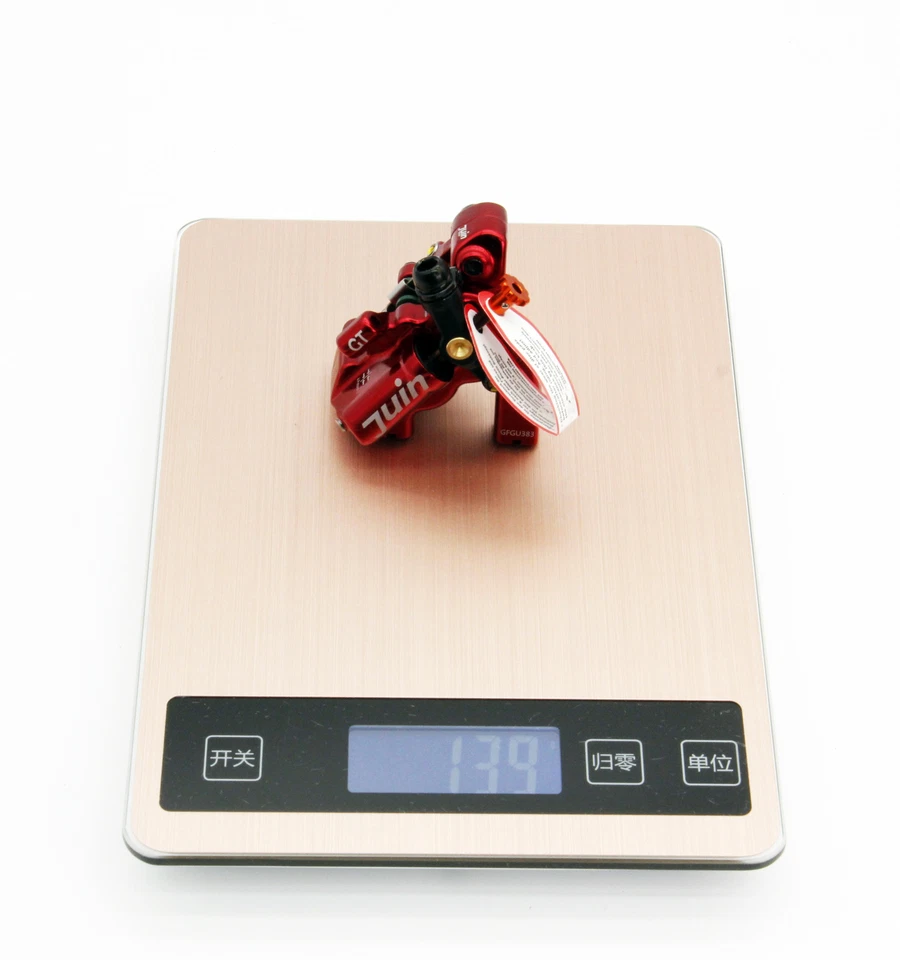 Juin Tech GT-F Cyclocross eBike Fahrrad 4-Kolben Scheibenbremse Bremssattel Set rot - Bild 4 von 4