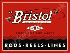 Bristol Rod-Reels-Lines 9" x 12" Metal Sign