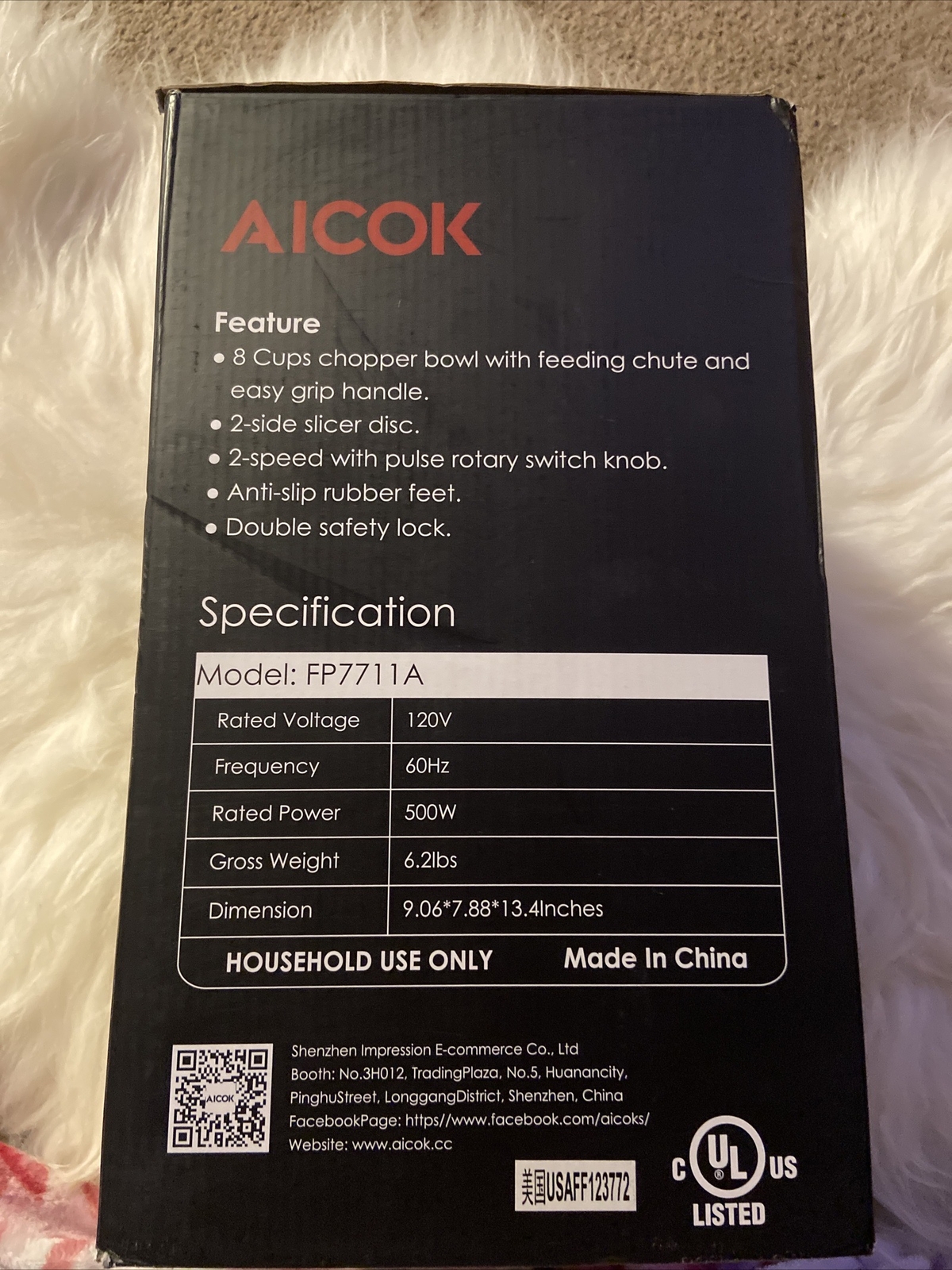 Aicok 8-cup Food Processor - Model FP7711A