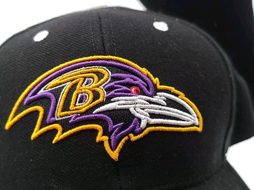 NWOT Vintage Baltimore Ravens TWINS ENTERPRISE INC CAP HAT Hook Loop Black Neon - Picture 7 of 7