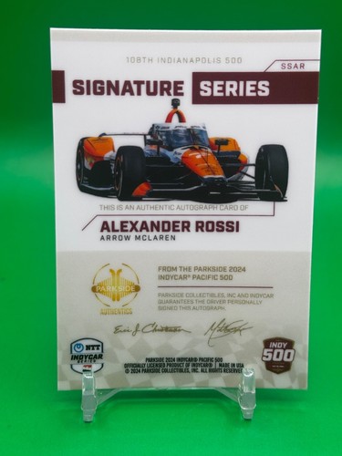 2024 Parkside Pacific Indy 500 Indycar *Lista di scelta* Firma Auto & /99/49 - Foto 29 di 61