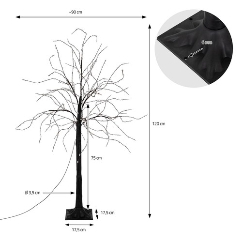 Árbol de navidad 120cm con luz LED cálida decoración para fiestas pino luminoso - Imagen 6 de 7