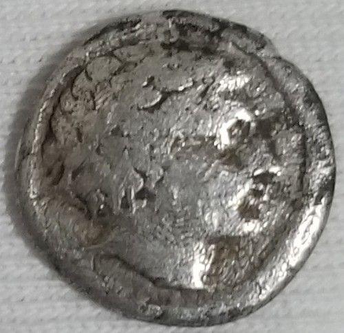 MACEDON Chalkidian League Laureate head of Apollo to right Tetradrachm SILVER - Picture 5 of 9