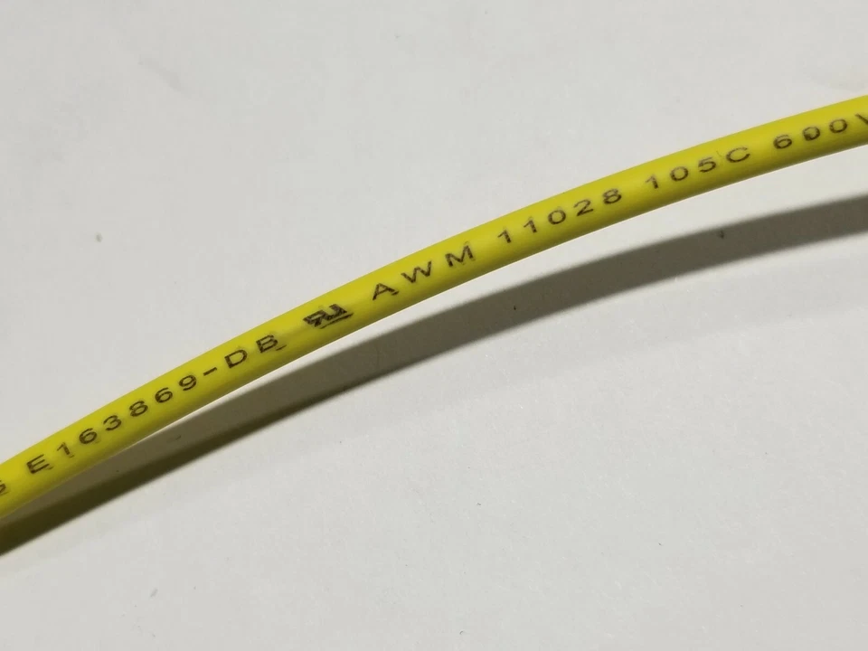 Alambre de conexión de cobre estañado Alpha Wire 6718 #12awg EcoWire mPPE 600 V amarillo/25 pies Foto 3 de 4