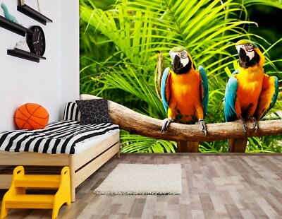 3D Branch Parrot A12209 Animal Wallpaper Mural Self-adhesive Removable Amy