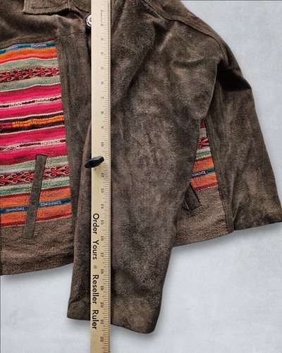 Vintage South American Brown Suede Jacket Boxy Fit Women's L - Picture 9 of 10