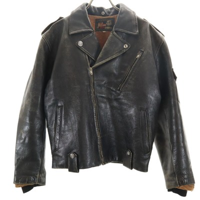 Million Dog Vintage Double Riders Jacket Black Leather Men