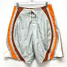 No Boundaries Swim Board Shorts Men's Size 30 - Gray Orange Mesh Lining
