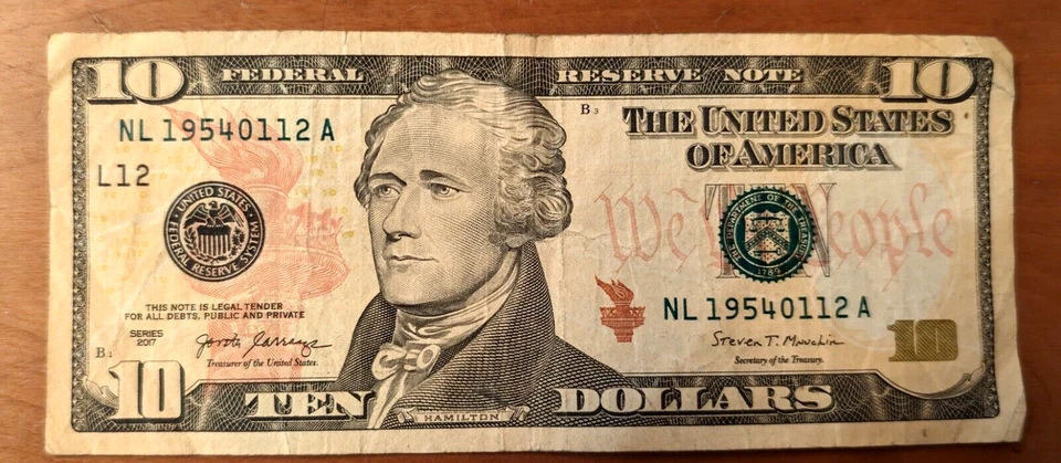 2017 $10 Currency Note (JANUARY 12, 1954) Birthday, Anniversary, Important Date - Image 2 of 3