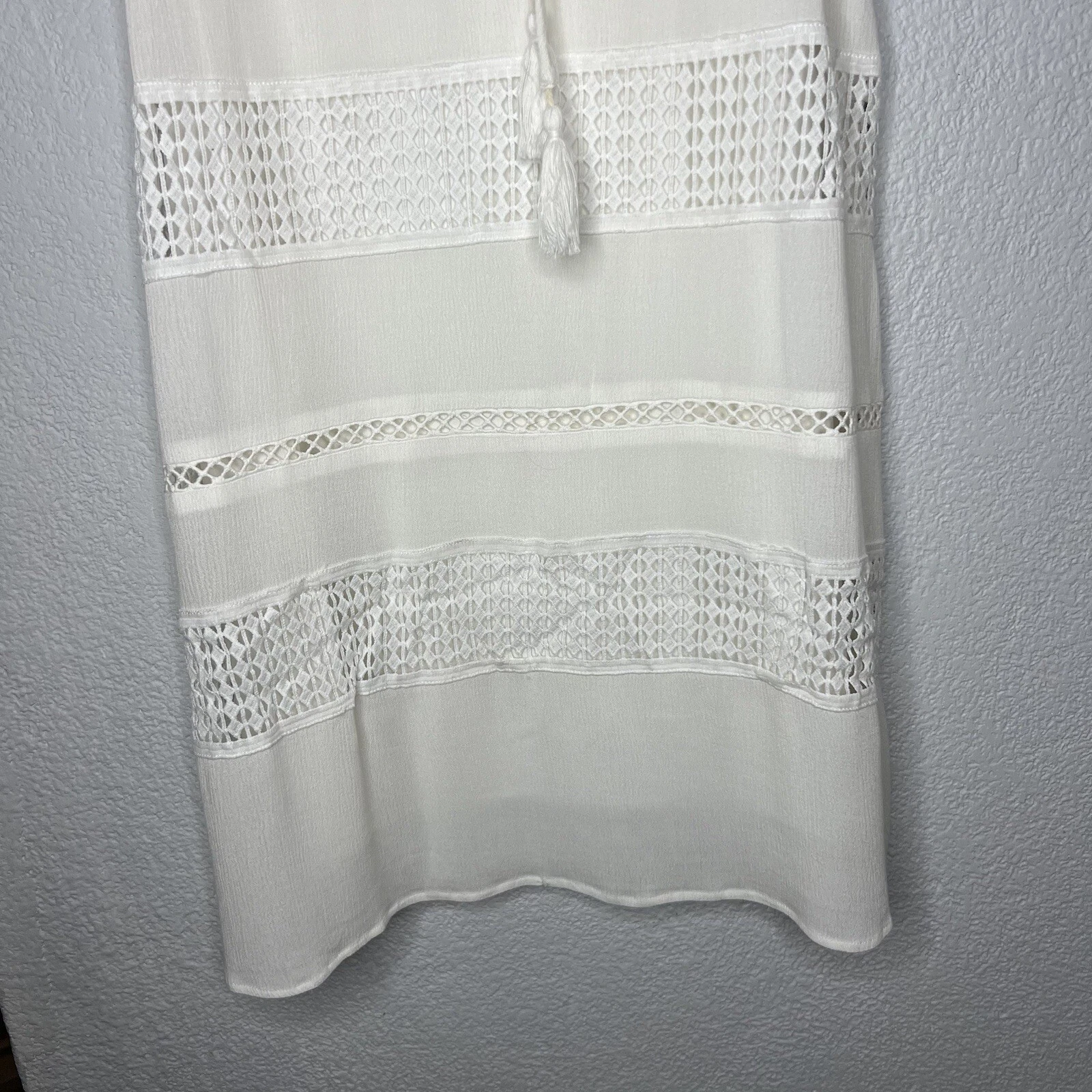 OFF WHITE Nuovo! Abito corto Miss Me Off con occhiello bianco senza maniche bojo cowgirl taglia large