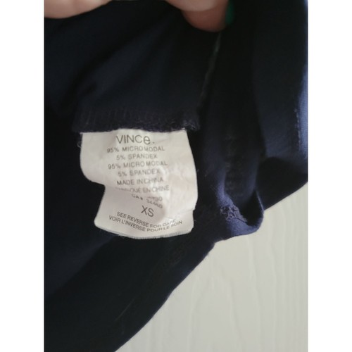 Vince Women Navy Blue Top Size XS Quiet Luxury Modern Short Sleeve office - Picture 8 of 8