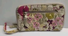 Vera Bradley Zip Wristlet Wallet Wrist Purse Fabric Soft Quilted Floral