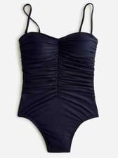 J. Crew Ruched Sweetheart Navy Blue One Piece Swimsuit Plus 24 Resortwear Beach