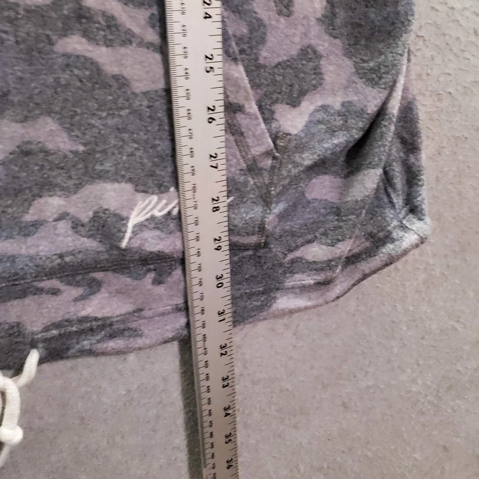 Victoria Secret ROSA Mujer Sudadera Mediana Gris Camuflada Túnica Con Capucha Foto 4 de 4