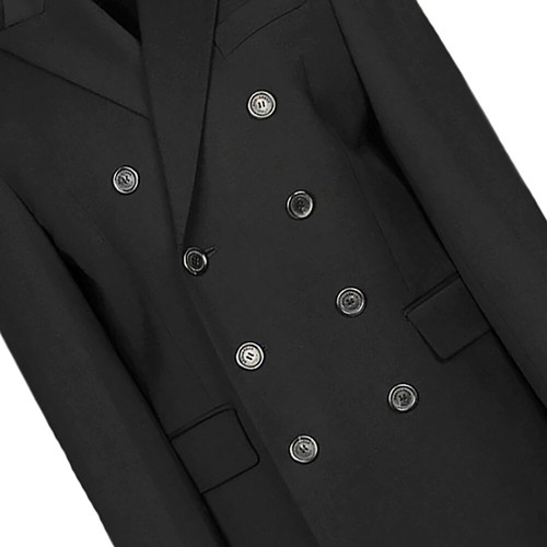 DSQUARED2 Coat Tailored Double Wool Overcoat Breasted Black Size 50 RP £1390.00 - Picture 6 of 10
